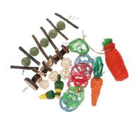 MOTHNUR Jouets à Mâcher pour Hamster et Cochon d'Inde en Bois 16pcs, Favorisant Le Jeu et l'exercice Quand Ils sont Seuls, Accessoires Naturels pour Dents Saines