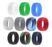 MOTHNUR Lot de 10 Anneaux en Silicone Souple Confortables, Bagues D’exercice Sportives Résistantes aux Rayures, Tailles 9, Unisexes pour Activités en Extérieur et Protection des Doigts