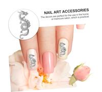 MOTHNUR Lot De 10 Breloques Pour Ongles Petit Format En Alliage Argenté, Décorations D’ongles Dragon Créatives, Accessoires Nail Art Pour Femmes Passionnées, Usage Professionnel Domicile