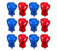 MOTHNUR Lot de 12 Ballons Moufles de Boxe Gonflables - 6 Rouges et 6 Bleus - Décorations pour Fête D’Anniversaire et Soirée Catch - Accessoires Thème Sport pour Garçons