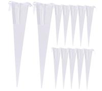 MOTHNUR Lot de 12 Pochettes D’Emballage pour Bouquet de Fleurs Simples Boîte Conique Blanche Ruban Manchon à Fleur Unique pour Saint-Valentin Emballage Présent Élégant et Pratique