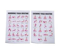 MOTHNUR Lot de 2 Affiches de Postures de Yoga 50x70 Cm Guide des Postures de Yoga pour Débutants et Séances D'étirements du Soir, Décoration Murale Solide en Papier Épais pour Studio,