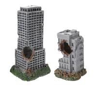 MOTHNUR Lot de 2 Décorations en Résine pour Aquarium Bâtiments en Ruine Réalistes Cachette et Abri pour Poissons Décor de Ruines Antiques pour Aménagement Paysager Aquatique