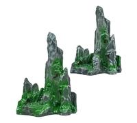 MOTHNUR Lot de 2 Mini-Formations Rocheuses Décoratives pour Aquarium en PVC Solide, Modèle de Montagne Miniature Réaliste, Petit Format pour Aménagement Paysager Aquarium et Décoration