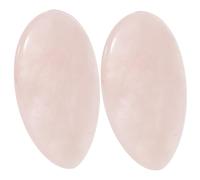 MOTHNUR Lot De 2 Pierres Naturelles Ovales De Massage Pour Pouce En Quartz Rose, Mini Plaques Anti-stress Portables Pour Détente, Stimulation Cutanée Et Soin Visage, Usage Bien-être Quotidien