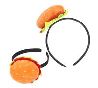 MOTHNUR Lot de 2 Serrage-Têtes Bandeaux Hamburger Réalistes pour Fête Couvre-Chefs Légers et Confortables Accessoires Costume Gourmands pour Anniversaire et Carnaval