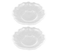 MOTHNUR Lot de 2 Soucoupes à Thé en Verre Transparent Dessous de Tasse Décoratifs Ronds Motif Vertical Assiettes Polyvalentes pour Café Desserts et Protection de Table Réutilisable