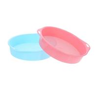 MOTHNUR Lot de 2 Tamis à Terre en Plastique 3 Mm pour Jardinage Outils de Tamisage Main pour Tamisage et Roches Tamis Léger et Solide Bleu et Rose Filtre Jardin Multi-usages Patio