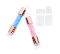 MOTHNUR Lot De 2 Tampons à Double Tête Nail Art Petits Formats En Plastique Transparent Nacré, Tampon Pour Manucure Diy, Accessoires Pour Salon Et Usage Maison, Couleurs Bleu Et Rose