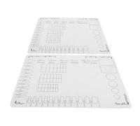MOTHNUR Lot de 2 Tapis D'entraînement Nail Art en Silicone 40x30 Cm Blanc Palette Papier, Tapis de Bureau à Clous Multifonction pour Manucure Professionnelle et Décoration Table Manucure