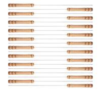 MOTHNUR Lot de 20 Brochettes Rondes en Acier Inoxydable 335 CM avec Manches en Bois Brochettes Métalliques pour Barbecue Accessoires Grillades Polyvalents pour Viande Saucisses et