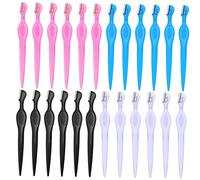 MOTHNUR Lot De 24 Lames De Tondeuse à Sourcils En Acier Inoxydable Petite Taille Multifonction Épilateur à Sourcils Pour Adulte Usage Visage Et Capuchons De Protection Voyage