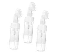 MOTHNUR Lot de 3 Bouteilles Moussantes Transparentes 150Ml Brosse Amovible pour Shampoing et Nettoyage Visage Distributeur Pratique et Multifonctionnel pour Voyage et