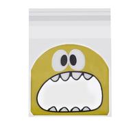 MOTHNUR Lot de 300 Sachets Autocollants Opp 13X10 CM pour Biscuits et Bonbons Paquet à Biscuits en Plastique de Dessin Animé Multi-Couleurs Emballage Présent pour Fête et Pâtisserie