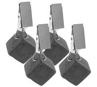 MOTHNUR Lot de 4 Poids de Nappe en Pierre Naturelle avec Pince Métallique Noire Clips Réutilisables pour Fixer Table Extérieure la Cuisine Pique-Niques et Terrasse Accessoires