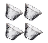 MOTHNUR Lot De 4 Tasses à Saké Japonaises 70 ML Verre Résistant à La Chaleur Bord Doré Usage Thé Spiritueux Maison