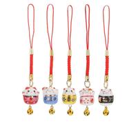 MOTHNUR Lot De 5 Chaînes De Téléphone En Forme De Chat Breloques Lanière De Téléphone À Bras Ondulé Pendentif Pour Chat