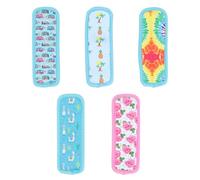 MOTHNUR Lot de 5 Set de Manchons Isolants en Néoprène Imprimés pour Glaces, Housses Réutilisables et Lavables, Étuis Pratiques pour Paquet de Glace, pour Congélation et Dégustation