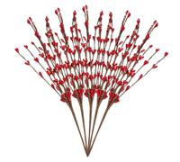 MOTHNUR Lot de 5 Tiges de Baies Rouges Artificielles 30 CM Branches Décoratives sans Odeur pour Décoration de Noël Couronnes et Arrangements Floraux Accessoires Festifs D’Hiver