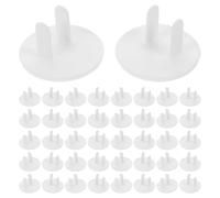 MOTHNUR Lot de 50 Cache-Prises de Sécurité Blancs pour Prises Électriques 2 Trous Protections Automatiques le Contact Adaptées pour Garçon et Filles pour Maison et Bureau