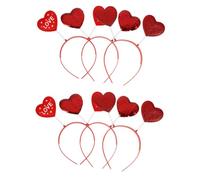 MOTHNUR Lot de 6 Bandeaux de Cœur Rouge à Paillettes Décor de Tête pour Fête Saint-Valentin Carnaval et Festivals Couvre-Chef Délicat et Taille Adaptée aux Jeunes Femmes