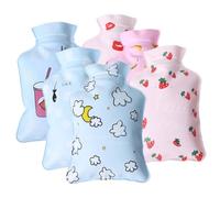 MOTHNUR Lot de 6 Bouillottes Petit Format en PVC Chauffe-Mains Pratique et Chauffant Motifs Dessin Animé pour Soulager Douleurs et Usage Hivernal