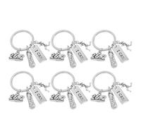 MOTHNUR Lot de 6 Porte-clés Marathon en Métal Léger, Pendentif 26,2 Miles pour Coureurs, Accessoires Porte-clés pour Athlètes, Ensemble D'anneaux Porte-clés Fitness, Souvenir