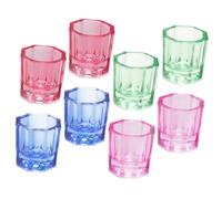 MOTHNUR Lot De 8 Coupelles En Verre Transparent Pour Nail Art, Petits Gobelets Multifonctions, Accessoires Manucure Salon, Tasses à Mélange Pour Poudre, Usage Professionnel Et Décoration Ongles