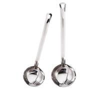 MOTHNUR Louche à Soupe Inox 2 Pièces Filtre à Graisse et Cuillère Écumoire Perforée, Acier Inoxydable, pour Cuisiner et Séparer Huile et Résidus Cuisine Professionnelle ou Maison