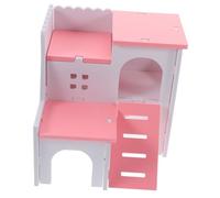 MOTHNUR Maison pour Hamster Forme de Villa Méditerranéenne Rose Cachette et Nid Confortable pour Petit Animal Sensoriel pour Relaxation et Activité