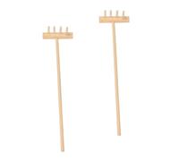 MOTHNUR Mini Râteau De Jardin Zen en Bambou 14cm x 3,5cm, Accessoires pour Bac à Sable Contemplation, Lot De 2 pour Création De Motifs Zen Décoratifs