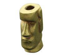 MOTHNUR Mini Statuette en Laiton Tête Île de Pâques Moaï, Perle Décorative Métallique pour Fabrication Bijoux, Accessoire Créatif pour Bracelets Diy, Décoration Intérieure Originale