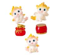 MOTHNUR Miniature Dragon Figurine Set Resin Micro Decor for Garden Landscape and Desktop Ornament Cute Translucent Dragon Animals for Fairy Miniature Terrarium