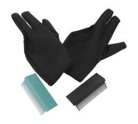 MOTHNUR Moufles de Coiffure Thermorésistants à Trois Doigts Protection Haute Température 2 Sets Noir et Vert avec Peignes Lisseurs Usage Professionnel Salon pour Coiffage Lisseur et