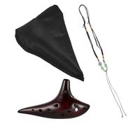 MOTHNUR Ocarina en Céramique 12 Trous Tonalité C Médium Couleur Rouge Brun Instrument Portable pour Débutants Flûte Ocarina Pratique et Légère Introduction à L'Ocarina Usage Musique