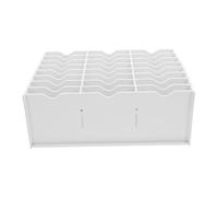MOTHNUR Organisateur de Bureau Compact Cases Plastique Blanc Rangement Robuste pour Documents Télécommande Monnaie et Fournitures pour et Optimisation de Surface