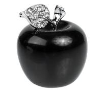 MOTHNUR Ornement Pomme en Cristal Naturel 35Mm en Obsidienne Noire Décoration de Bureau Élégante Ornement de Table Décoratif pour Noël et Fête Présent Romantique