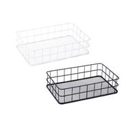 MOTHNUR Panier De Rangement En Fer Forgé Pour Cosmétiques, Taille Moyenne, Finition Noire, Ouvert Et Pratique, Pour Bureau Et Salle De Bain, Organisateur Ménager Polyvalent