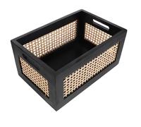 MOTHNUR Panier de Rangement Rectangulaire Bois Tressé Style Rétro Organiseur Polyvalent pour Snacks Maquillage et Décoration Intérieure