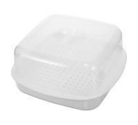 MOTHNUR Panier Vapeur Micro-ondes Multifonction Résistant Haute Température avec Barrière Anti-fuite pour Cuisson Riz Œufs Légumes Accessoire Cuisine Blanc