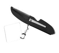 MOTHNUR Peigne à Barbe Pliable Porte-clés Miroir Carré 1 Petit Format Peigne Fin Compact Pour Hommes Usage Quotidien Portable