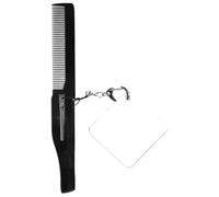 MOTHNUR Peigne à Barbe Pliable Porte-clés Miroir Carré, Grand Format, Peigne Fin Pliable Pour Hommes, Utilisation De Poche Et Voyage