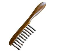 MOTHNUR Peigne Bois Naturel à Dents Larges pour Massage Du Chevelu Ergonomique Antistatique Léger et Portable pour Détente et Soin Capillaire