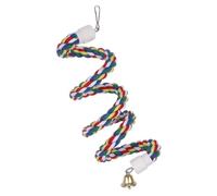MOTHNUR Perchoir Spirale Corde de Coton Colorée pour Perroquets et Petites Perruches Suspendu Interactif pour Cage Oiseaux Corde à Grimper et Balançoire Flexible Accessoire Exercice pour