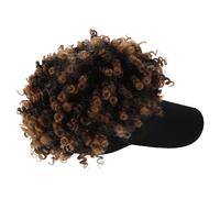 MOTHNUR Perruque Afro Bouclée Perruque Courte Bouclée Cap pour Look Éblouissant Facile à Entretenir Réutiliser pour Fêtes et Usage