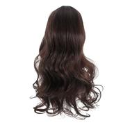 MOTHNUR Perruque Longue Ondulée Brune Avec Reflets Et Frange Résistante Chaleur Style Naturel Pour Usages Quotidiens Et