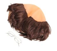 MOTHNUR Perruque Moine Chauve avec Lunettes Costume Cosplay Accessoire Confortable pour Homme Adulte Fête Halloween