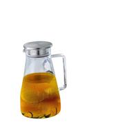 MOTHNUR Pichet Verre Résistant Chaleur avec Couvercle Inox pour Infuser Thé et Boissons Froides Pichet Transparent Artisanal pour Jus et Eau