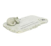 MOTHNUR Pierre Commémorative pour Chat en Résine Effet Pierre Mousse Décoration de Jardin Extérieure Statuette Animale Solide Ornement Funéraire pour Animaux de Compagnie