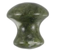 MOTHNUR Pierre de Massage Visage en Jade Vert Foncé Forme Champignon, Outil Gua Sha pour Visage et Cou, Masseur Facial Naturel pour Soins Anti-âge et Relaxation Quotidienne, Accessoire